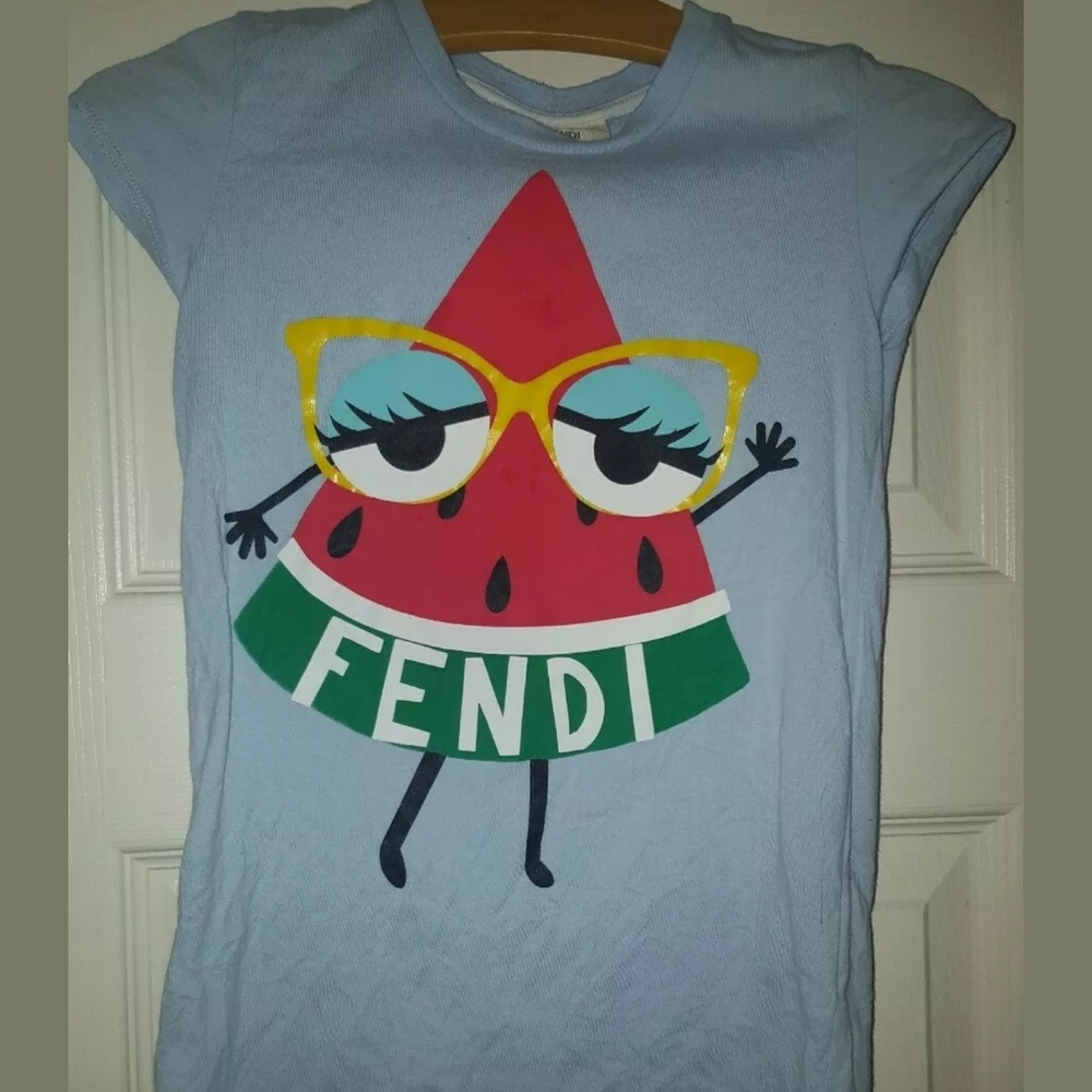 EUC Fendi Girls Size 6 yrs 6a watermelon top
